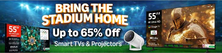 Up to 65% Off Smart TVs & Projectors
