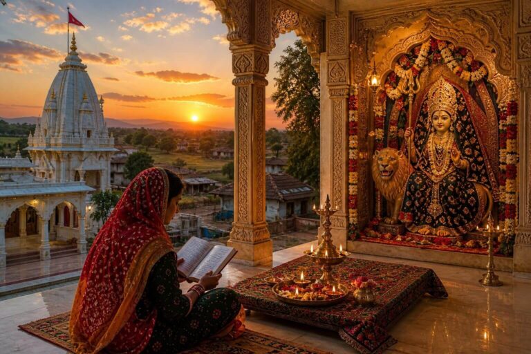 શ્રી મોગલ ચાલીસા પાઠ અને મંદિર દ્રશ્ય ગુજરાતી
