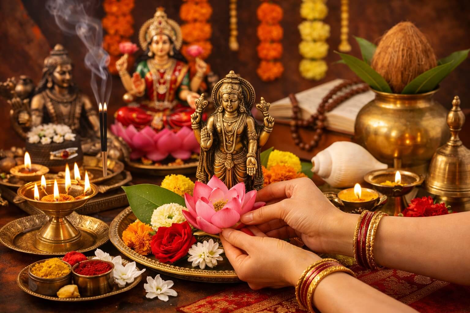 पूजा में फूल चढ़ाने का धार्मिक महत्व