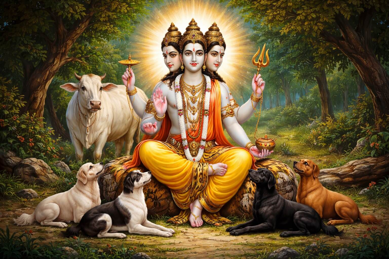 भगवान दत्तात्रेय की दिव्य प्रतिमा और दत्तात्रेय मंत्र साधना